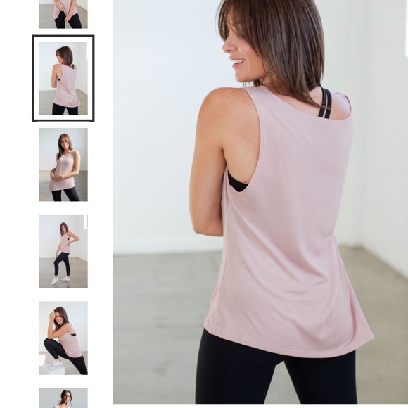 SAVVI MD Light Rose Pink (Light Mauve) Asymmetrical DARCY Top - Picture 4 of 14